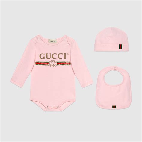 gucci baby 4 piece gift set|Baby cotton gift set with Gucci logo .